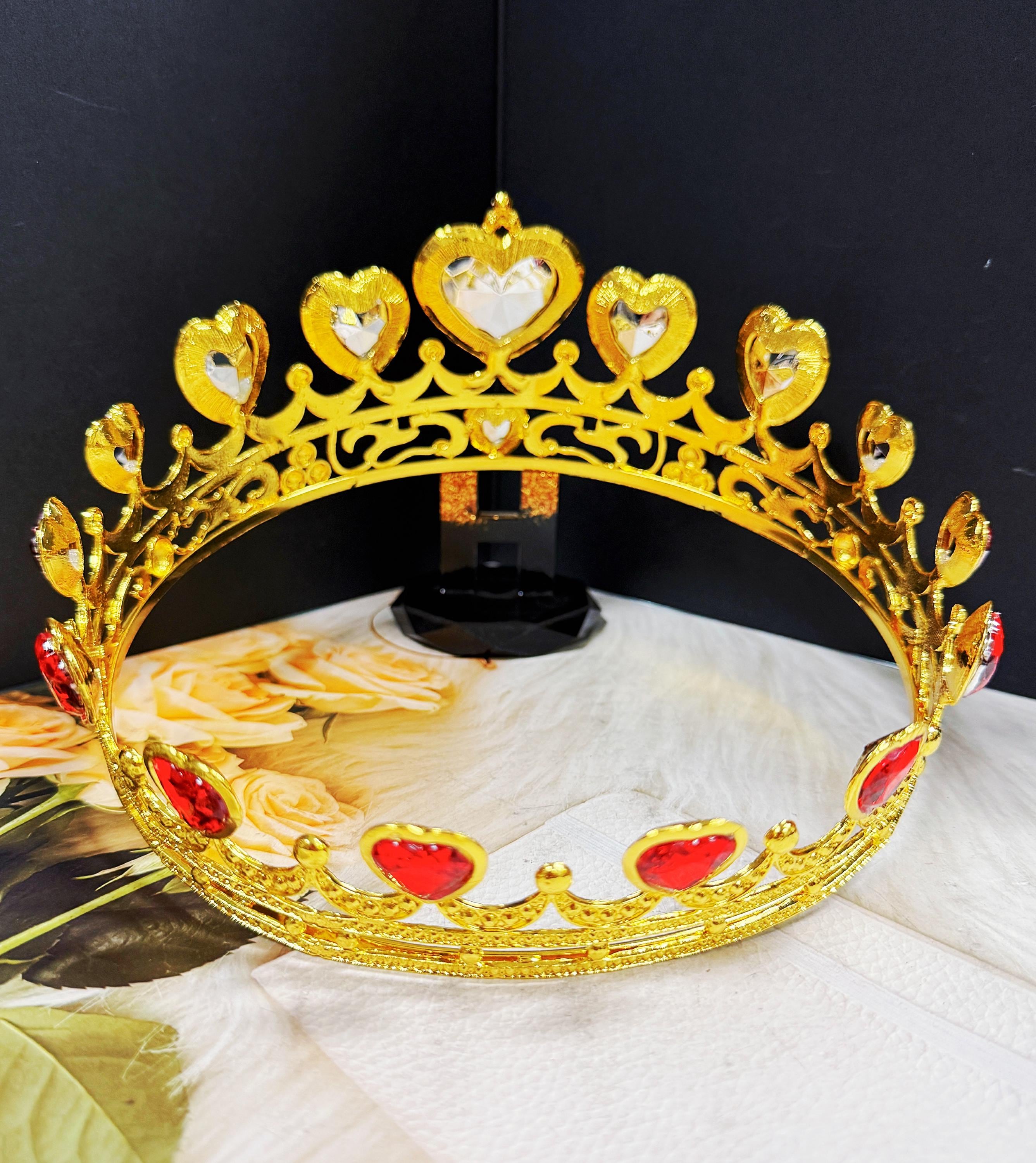 Red Heart Gemstone Crown: Gold-plated Valentine