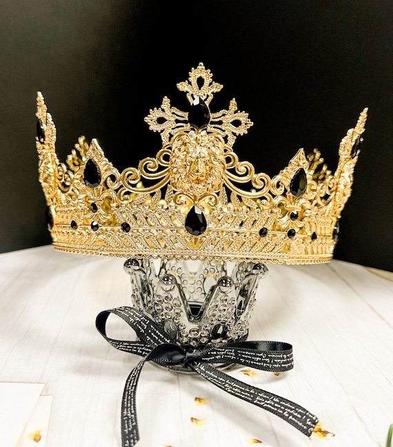 Königskrone Gold Für Herren – Mittelalter-Kostüm, Für Cosplay, Abschlussball, 18 Cm