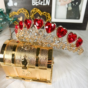 Tiara Da Regina Con Strass – Corona Per Sposa, Principessa, Compleanno E Cosplay – Fascia Glitterata Regolabile