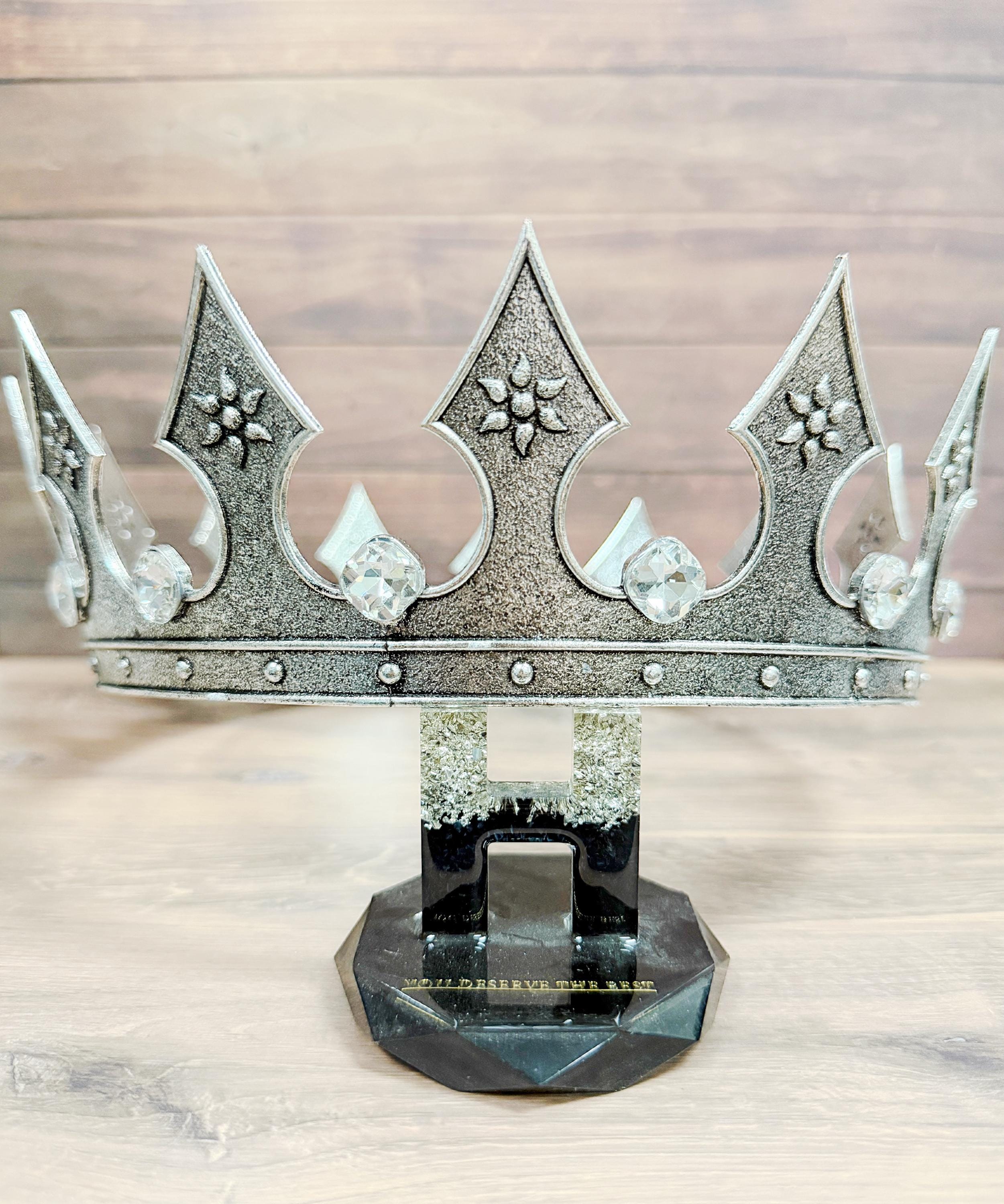 10 Metal Head crowns , Vintage  Rhinestones Decorative Settings Great to Good Vintage Silver Crown: Rhinestone Medieval Renaissance  main image 2