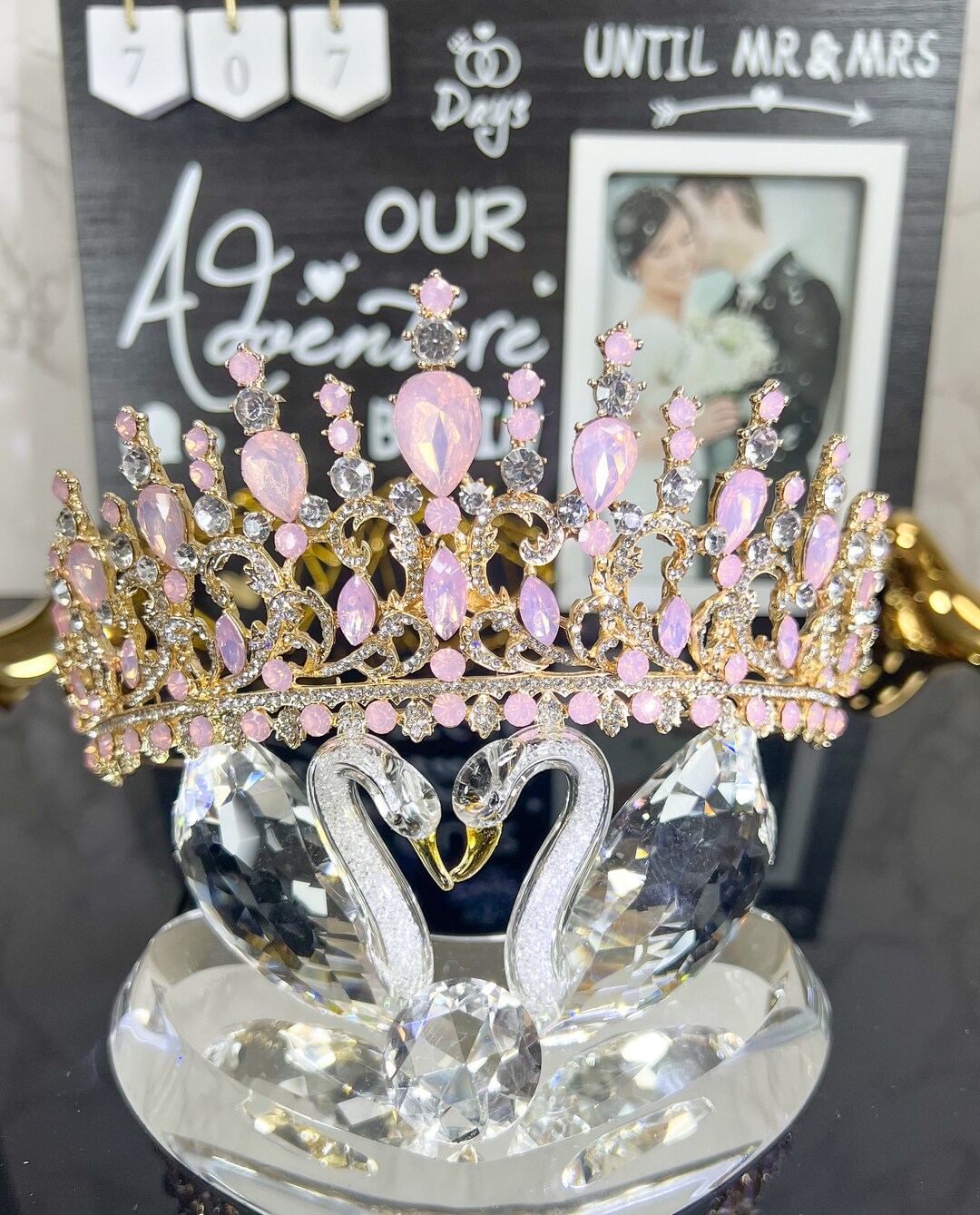 Large Tiara- Radiant Majesty Silver/Pink main image 0