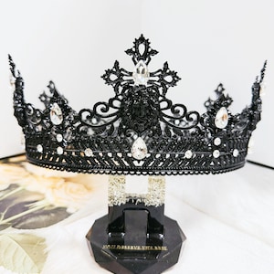 Black Crystal Crown: Dark Lord Headpiece, Halloween Costume