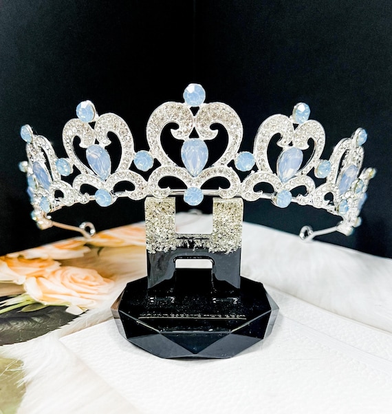 Diadème Princesse Cristal Argent - Couronne Strass Mariée Et Fêtes Pour Filles Et Femmes