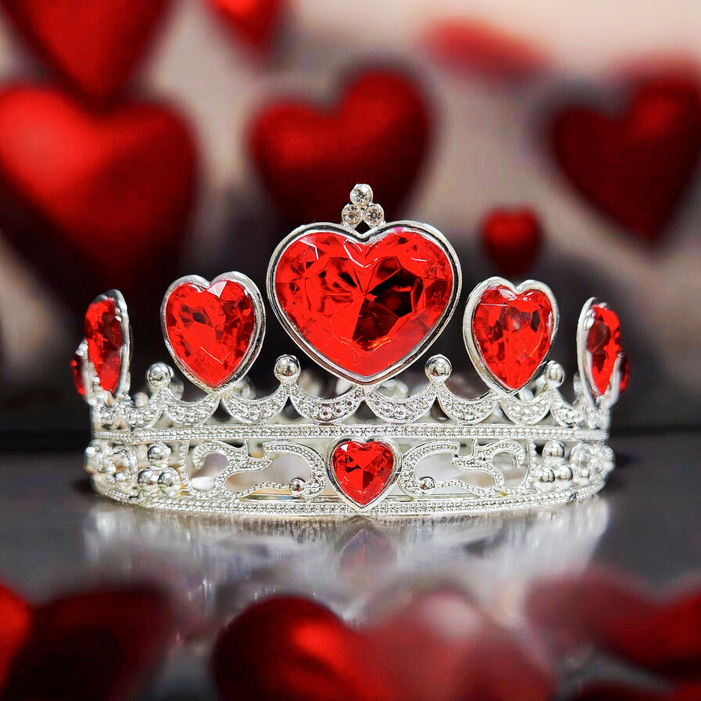 Rhinestone crystal crown heart tiara pageant prom The Abby Series - 3.25 main image 4