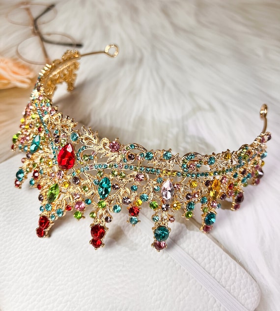 Corona Tiara Con Strass Para Quinceañeras Plateado Strass Blanco