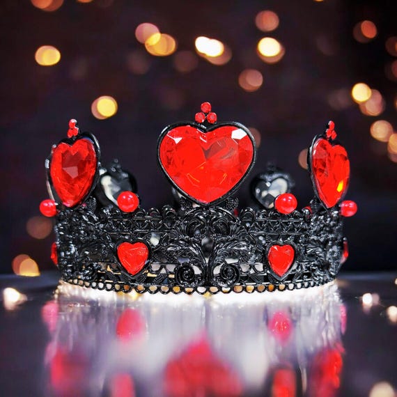 Dark Gothic Heart Crown: Red Crystal Queen Cosplay Costume  display picture 1