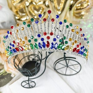 Rainbow Tiara, LGBTQ Headpiece, Pride Parade Crown, Multicolor Tiara, Queen, Princess Headband, Quinceanera Crown, Headpieces for Birthday