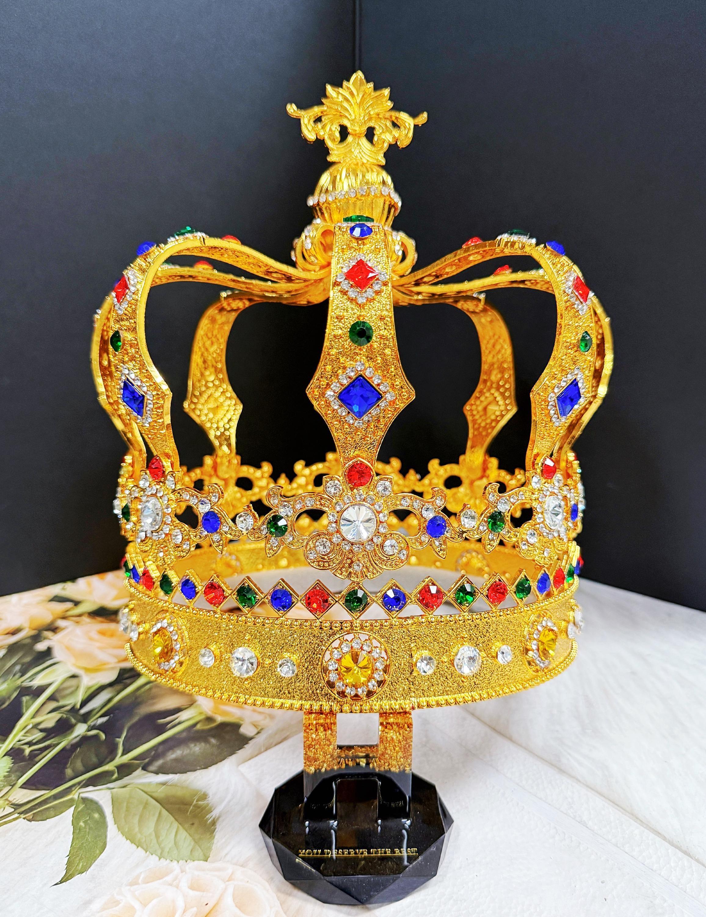 Imperial State Crown, Royal English Crown, 18k Gold Crown, Vintage Royal Jewelry