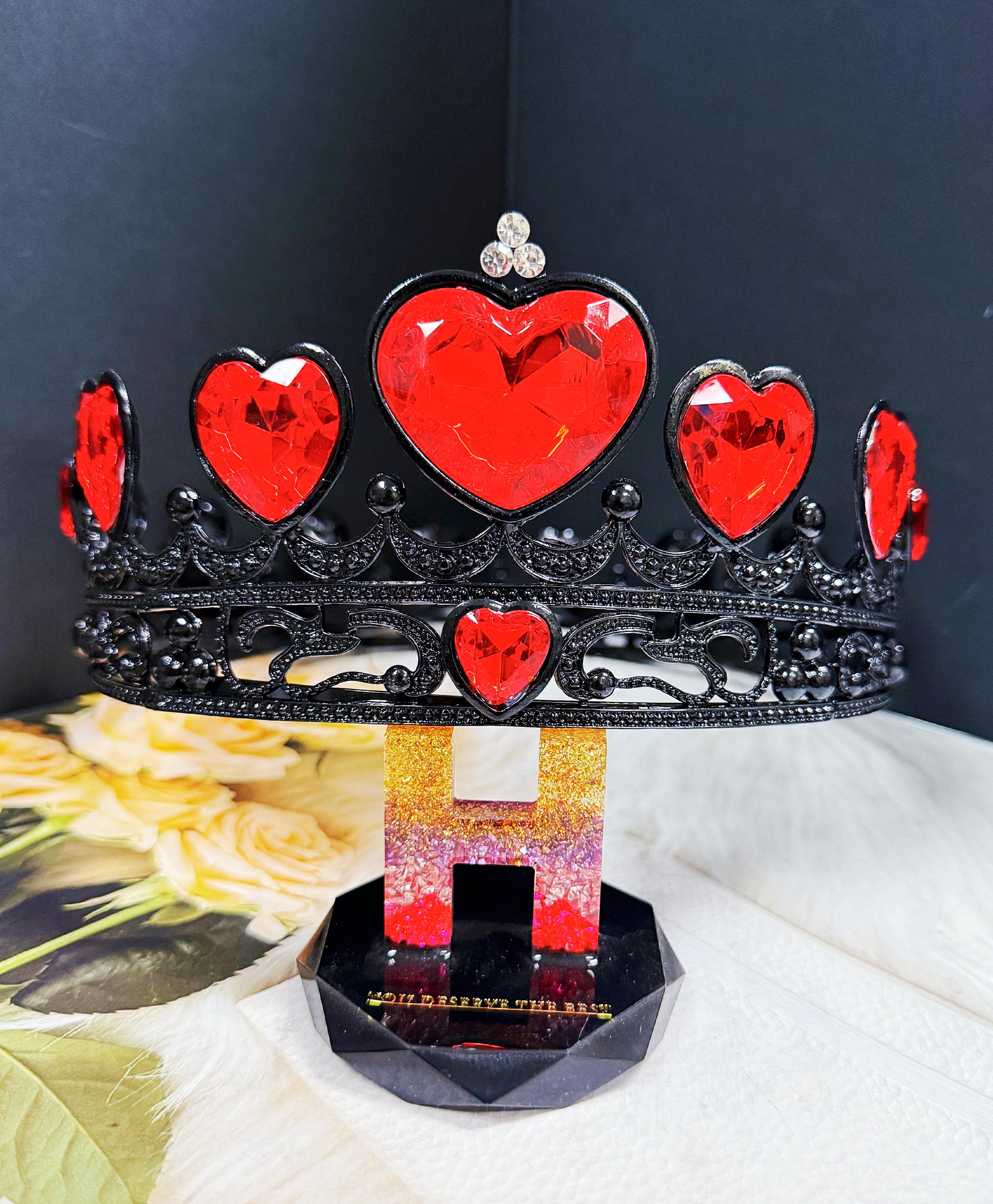 Gothic Black & Red Heart Crown Headpiece Amazon.com: CIEHER Queen of Hearts Costume - Gothic Red  main image 4