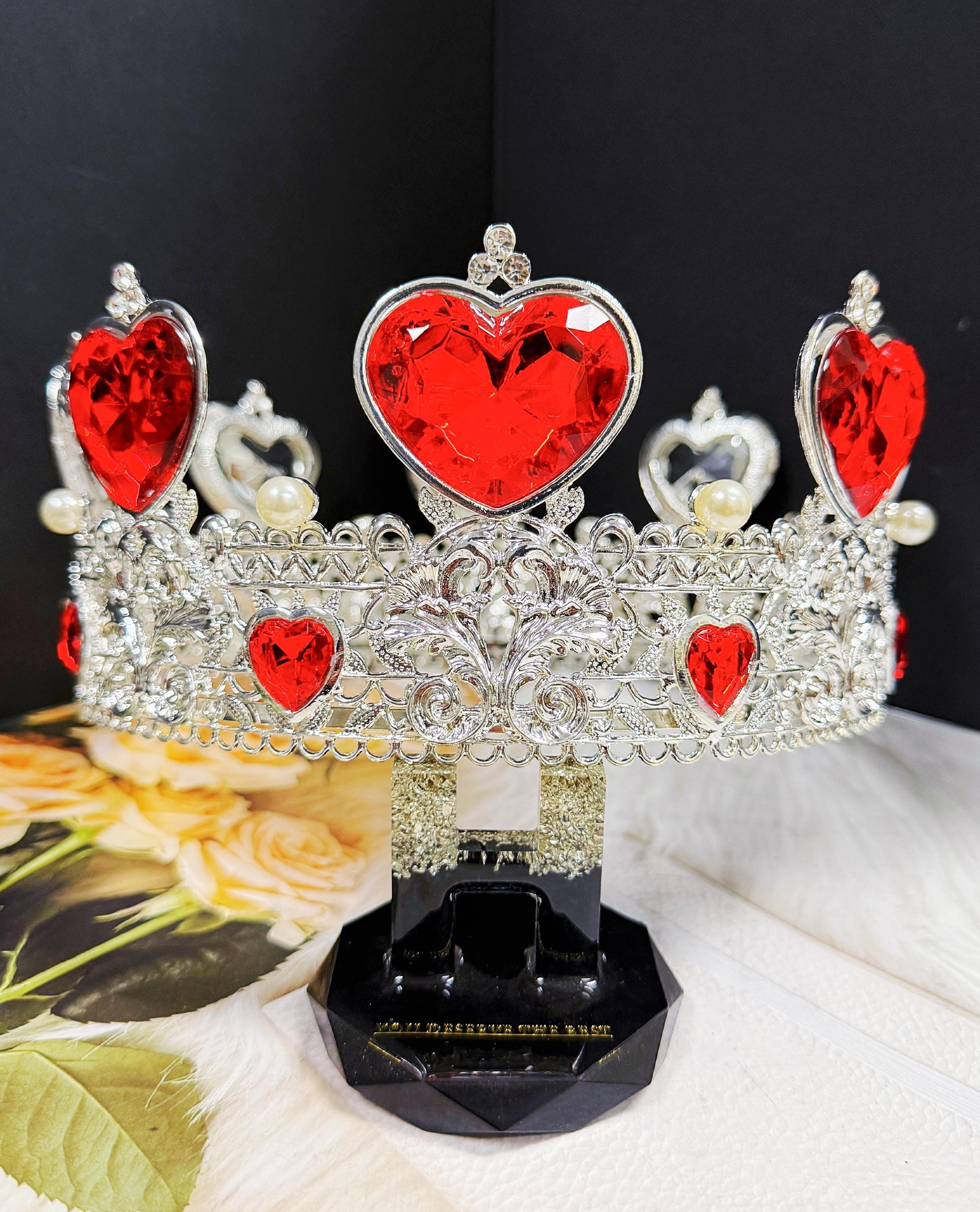 Red Crystal Crown, Quinceanera Crown, Silver Wedding Tiara, Bridal Headpiece S86a435d9d9e748efbd132e4bae1c2  main image 2