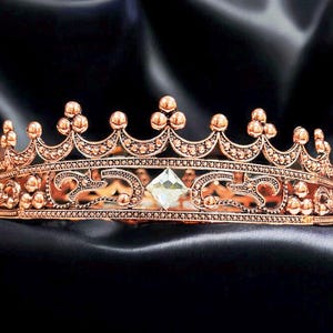 Royal Copper King Crown: Rhinestone Costume Accessory