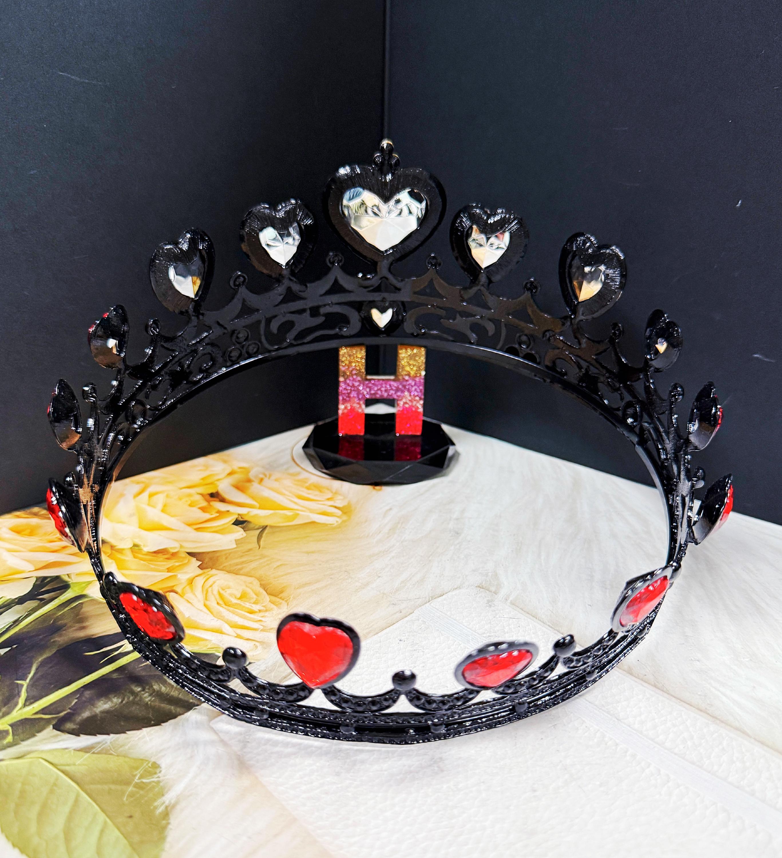 Gothic Black & Red Heart Crown Headpiece Amazon.com: CIEHER Queen of Hearts Costume - Gothic Red  main image 3