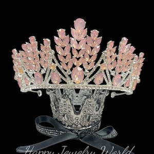 Rosa Hochzeit Tiara, Braut Hochzeit Stirnband, Prinzessin Kristall Krone, Brautjungfer Haarschmuck, königliche Königin Krone, Geburtstagskind Krone, Geschenk