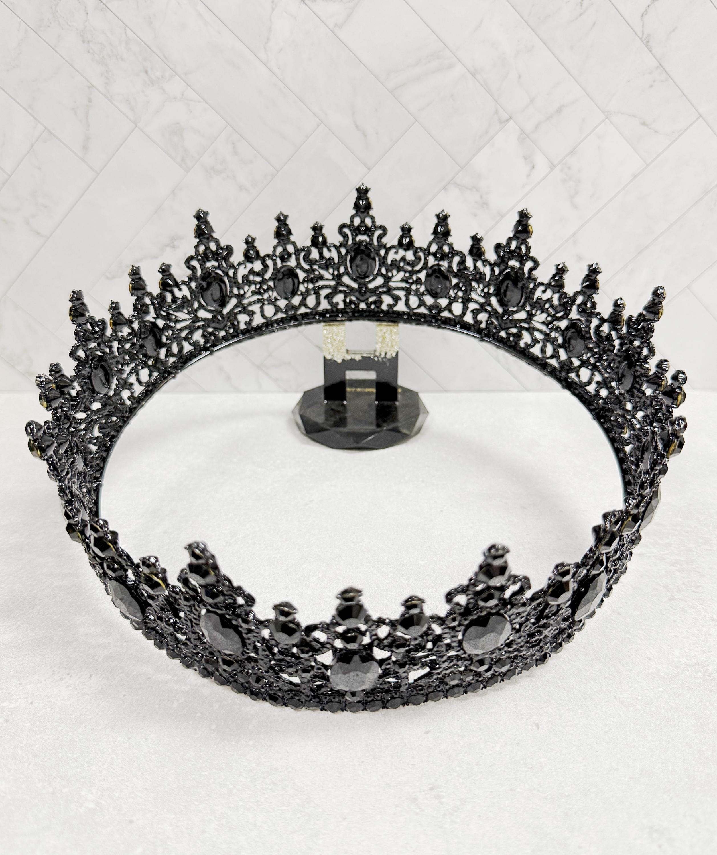 Gothic Crown, Black Diamond Crown for Men, Gothic Wedding  display picture 2