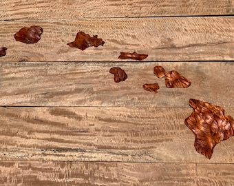 Medium Hawaiian Island Chain | Hand Carved Solid Hawaiian Koa Wood Wall Art | Fits 3 foot to 4 foot wall | Free Shipping in USA