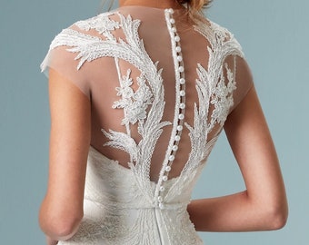 Elven Wedding Dress with Wedding Bolero, Modern Wedding Dress, Mermaid Wedding Dress, casual wedding dress