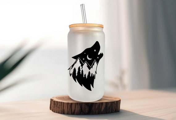 Mountain Mama Glass Tumbler with Bamboo Lid & Straw