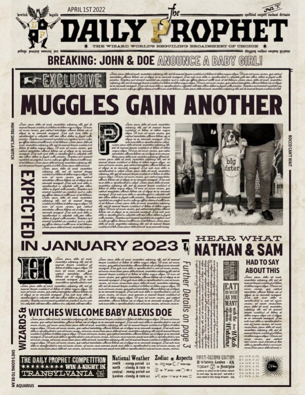 Custom Daily Prophet Newspaper Front Page Highly Etsy