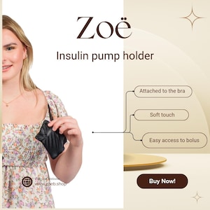 Insulin Pump Holder (Zoë) with Fit Fully Yours Bra - Black