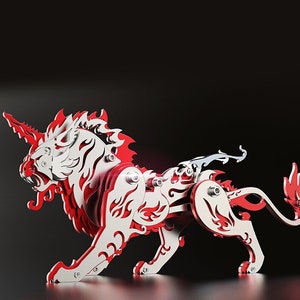 Steel Fire Beast 3D Puzzle: DIY Model Kit