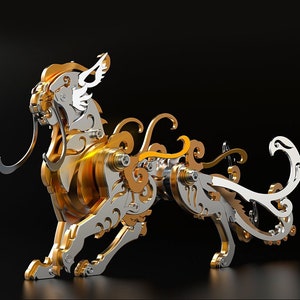 Acciaio Antico Divino Bestia - [Elemento TERRA] Puzzle 3D in Metallo Kit Modello Fai da Te Acciaio Inossidabile Regalo Decorazione della Casa Arte Artigianato Assemblaggio Giocattoli