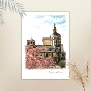 Cartel de Aviñón, Provenza, Francia / Cartel de viaje / Impresión de arte / Vacaciones / Recuerdos de viaje / Idea de regalo