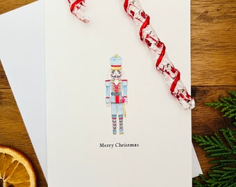 A6 Christmas card | nutcracker Christmas |handmade greeting card | nutcracker decor | traditional Christmas card |