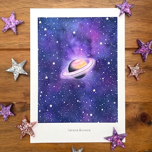 Saturn Rückgabe Poster | Astrologie Kunst | Weltall Themen | Sternzeichen Geschenk | Astrologie-Dekor |