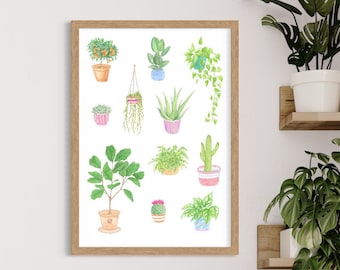 Plant Poster | Plant art print | Plant lady gift | Botanical wall art | Houseplant poster | Plant decor