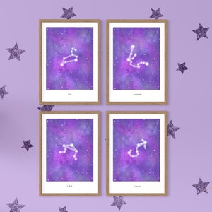 Zodiac art print | Star sign gift | Astrology Art | Celestial Decor | Zodiac Sign Gift | Astrology Decor |