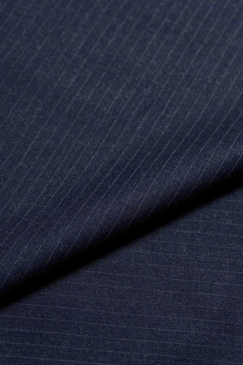 Super Fine Wool Dark Navy Stripe Suit Fabric (V23676) -3m - Etsy
