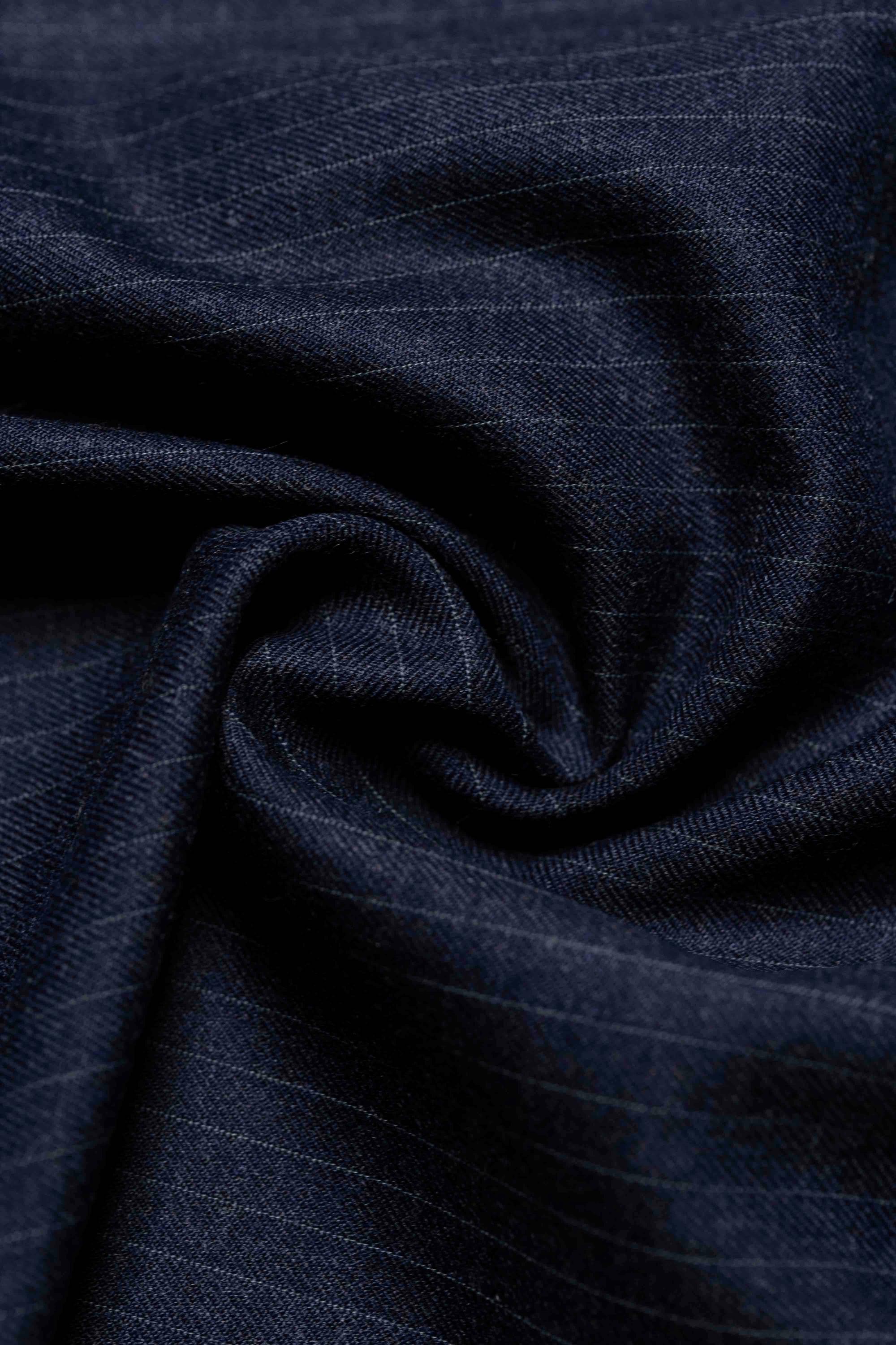 Super Fine Wool Dark Navy Stripe Suit Fabric (V23676) -3m - Etsy