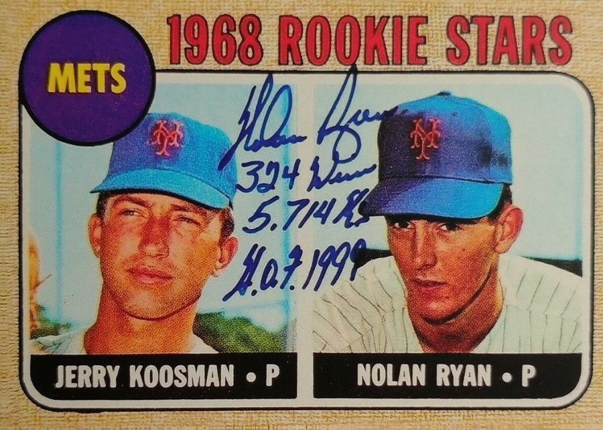 1968 Jerry Koosman Nolan Ryan Topps 177 Rookie NY Mets 