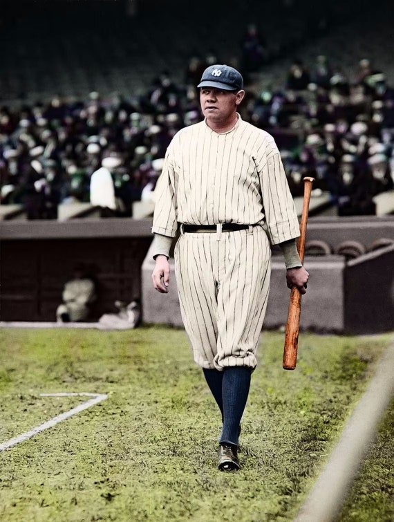 Babe Ruth NY Yankees Colorized Reprint Photo Awesome -  Israel