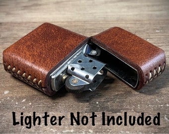 Genuine Leather Case for Zippo Lighter Standard Size - Made in USA