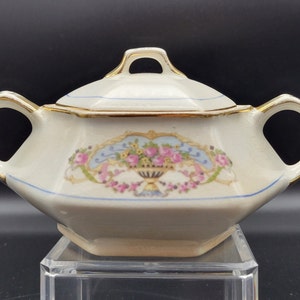 Antique Martha Washington French China Company Sugar Bowl with lid