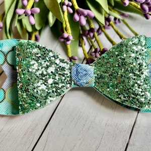 4 Zoll Türkis Marokkanische Glitzer Haarschleife mit Alligator Clip | Mädchen | | baby | Geschenk zur Babyparty