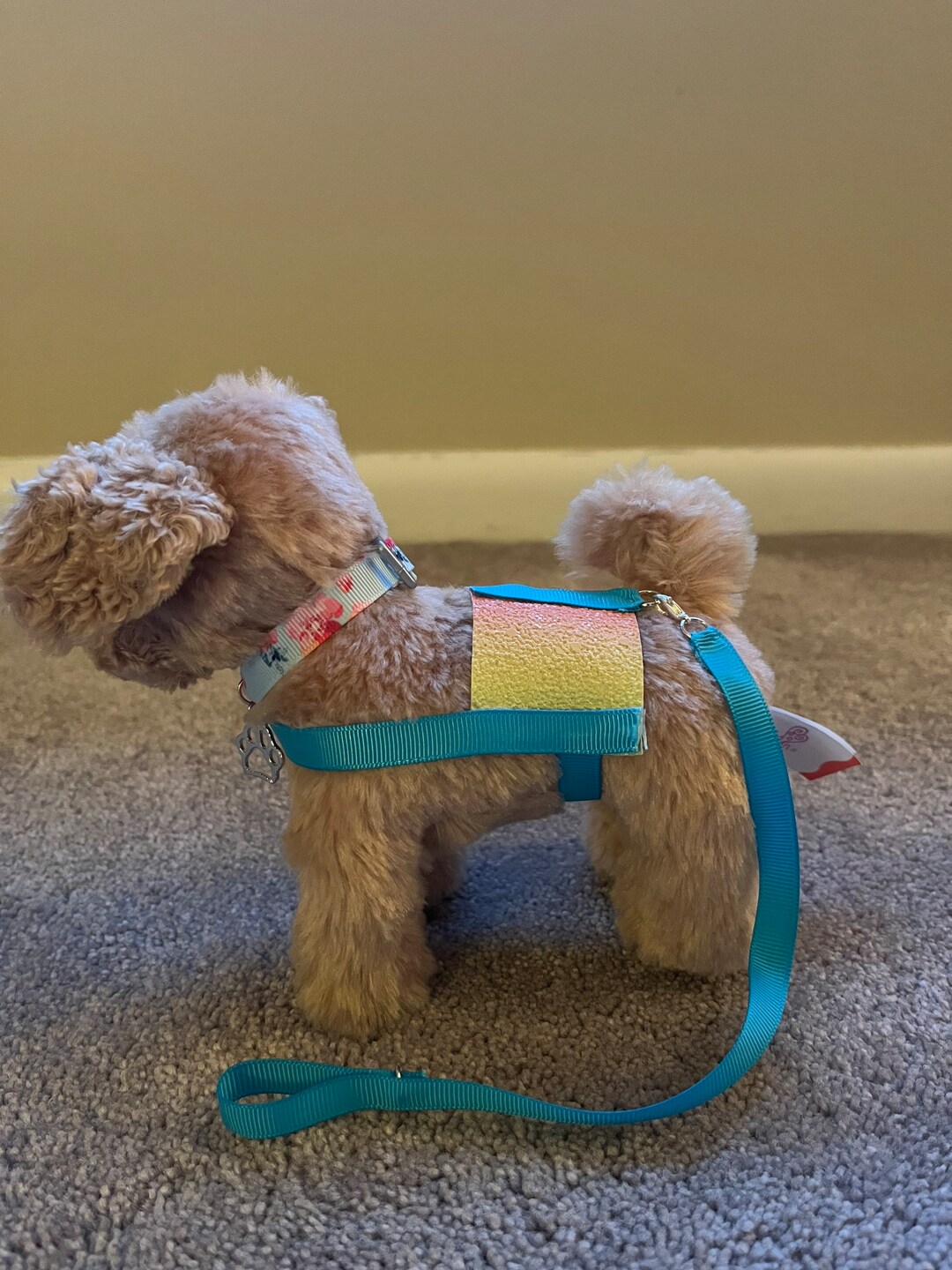 Handmade Our Generation OG Dog Harness With Velcro Closures and Leash