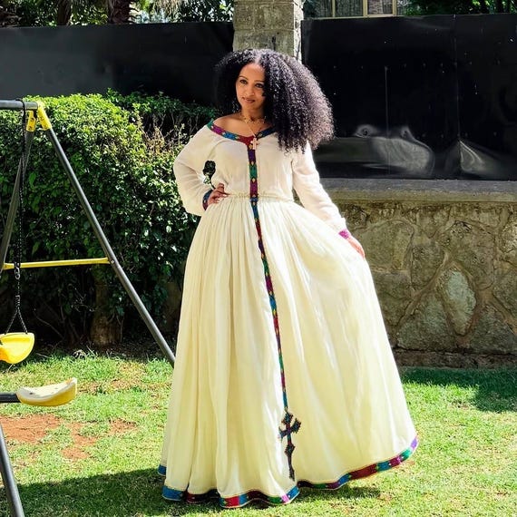 slim fit dress slacks Adiyam Habesha Dress Dress L main image 0