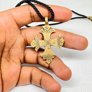 Handmade Ethiopian Orthodox Cross Pendant: Ethnic Christian Jewelry