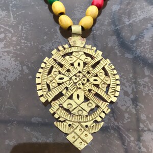 Handmade Ethiopian Orthodox Cross Pendant: Rasta Ethnic Jewelry