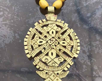 Handmade Ethiopian Orthodox Cross Pendant: Rasta Ethnic Jewelry