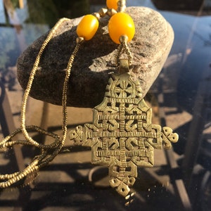 Handmade Ethiopian Orthodox Cross Pendant: Ethnic Christian Jewelry