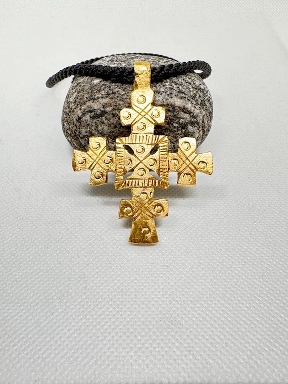 Handmade Ethiopian Orthodox Cross Pendant: Ethnic Christian Jewelry