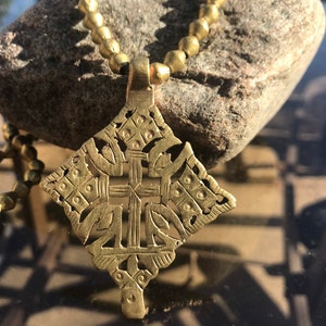 Handmade Ethiopian Orthodox Cross Pendant: Ethnic Christian Jewelry