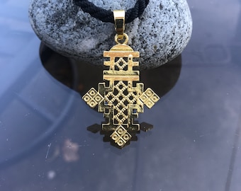 Handmade Ethiopian Orthodox Cross Pendant: Ethnic Christian Jewelry