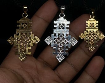 Handmade Ethiopian Orthodox Cross Pendant: Ethnic Christian Jewelry