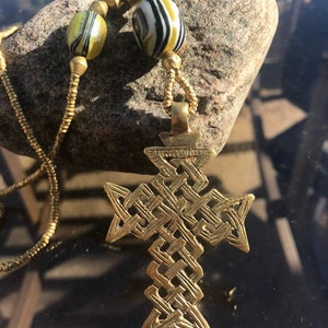 Handmade Ethiopian Orthodox Cross Pendant: Ethnic Christian Jewelry