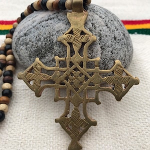 Handmade Ethiopian Orthodox Cross Pendant: Ethnic Christian Jewelry