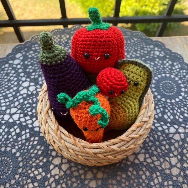 Crochet Veggie Set, Crochet Vegetables, Vegetables, Crochet Home Ornaments, Kitchen Decor, Kitchen Ornaments with Veggies